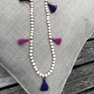 INC X Robert Rose Wood Bead Pink & Purple Necklace